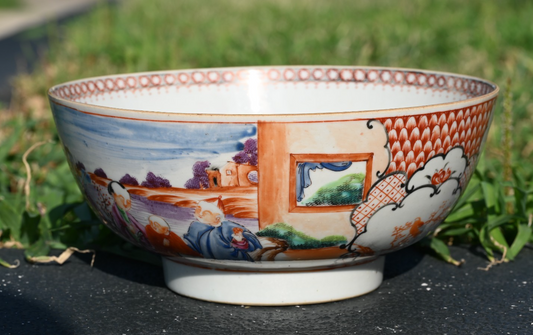 Authentic 18th C. Chinese Famille Rose "Mandarin" Palette Export Porcelain Bowl1