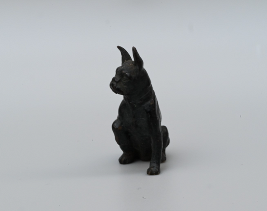 Antique French or Austrian Vienna Cold Painted Bronze Figure of French Bulldog1
