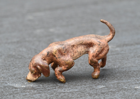 Cute Antique Austrian Vienna Cold Painted Bronze Figure of Dachshund Puppy1