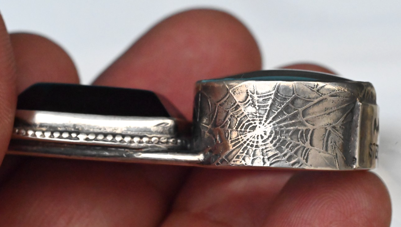 Handmade Sterling Silver Southwest Jewelers Loupe W/ Black Onyx & Web Design4