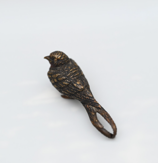 Antique 1900s Austrian Vienna Cold Painted Bronze Figure of Barn Swallow Bird1