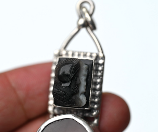 Sterling Silver Southwestern Jewelers Loupe with Black Onyx Roman Intaglio1