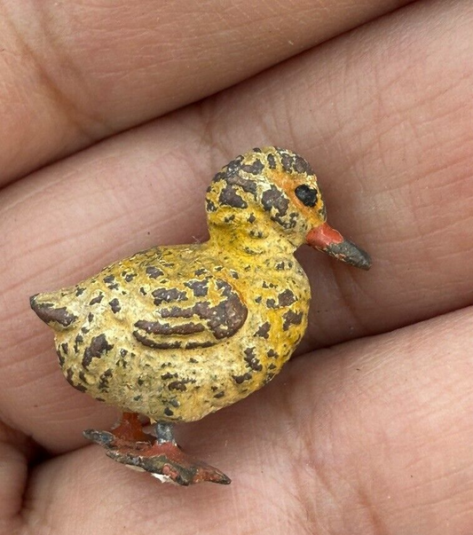 Miniature Antique Austrian Vienna Cold Painted Bronze Figure of Baby Duck1
