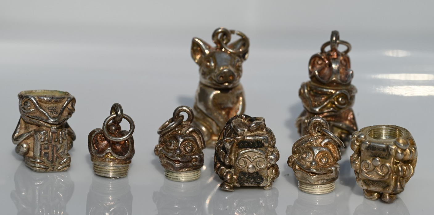 Rare Harmony Kingdom Lord Byron Sterling Silver Tiny Treasure Storage Pendants10
