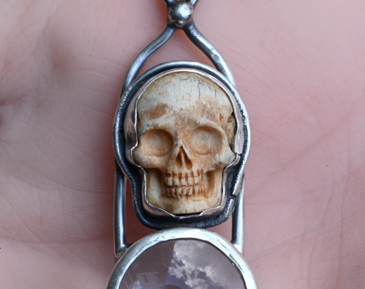 Vintage Signed Sterling Silver Southwest Jewelers Loupe with Human Skull Motif1
