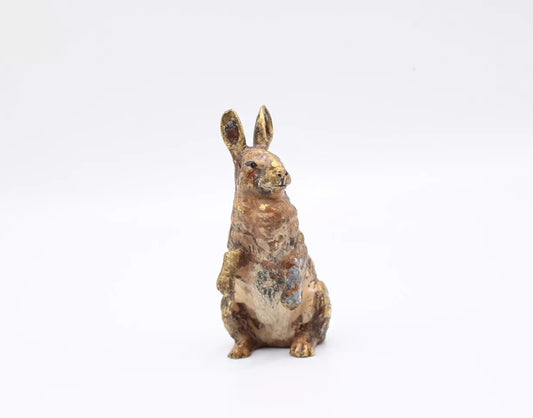 Original Realistic Antique Austrian Vienna Cold Painted Bronze of Rabbit1