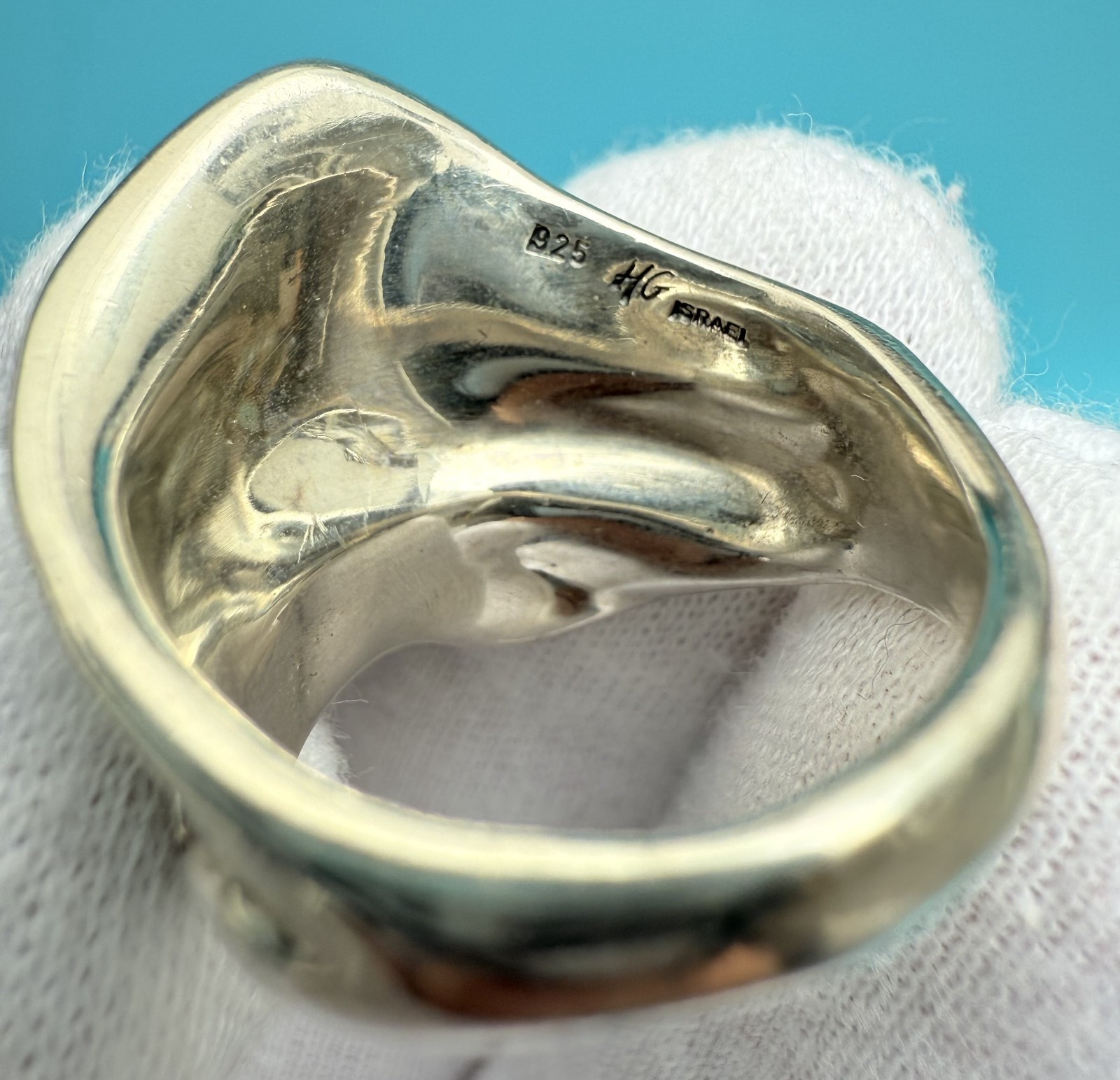 Vintage Hagit Gorali 925 Sterling Silver Organic Design Statement Ring5