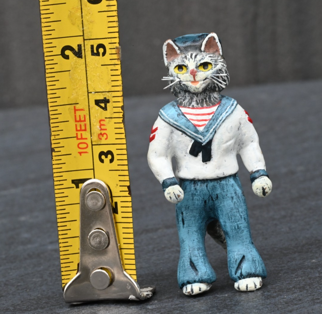 Austrian Vienna Cold Painted Bronze Figure of Cat Sailor by Fritz Bergmann5