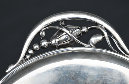 Georg Jensen Sterling Silver 3-Piece Tea / Coffee Set with Blossom Pattern Tray7