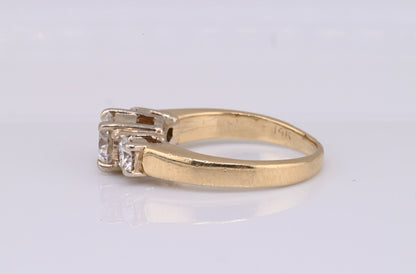 Beautiful Three stone 1.25 cttw Diamond & 14k Yellow Gold Ring IGI Certified8