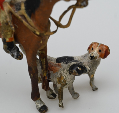 Miniature Antique Austrian Vienna Cold Painted Bronze Fox Hunt Figural Group6