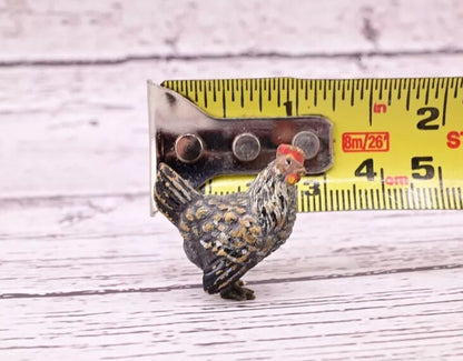 Early Antique Austrian Vienna Cold Painted Bronze Figure of Miniature Gray Hen5