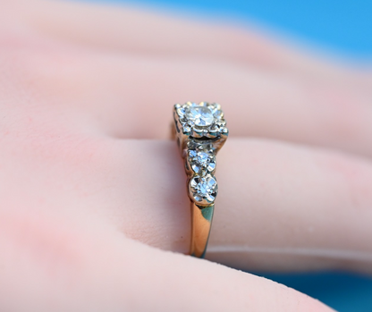 Superb Antique Early 1900s Natural Diamond & 14k Yellow Gold Ring8