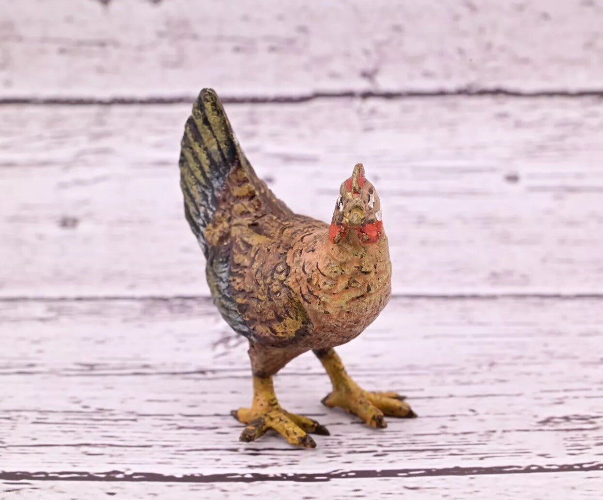 Original High Quality Antique Austrian Vienna Cold Painted Bronze of Hen8