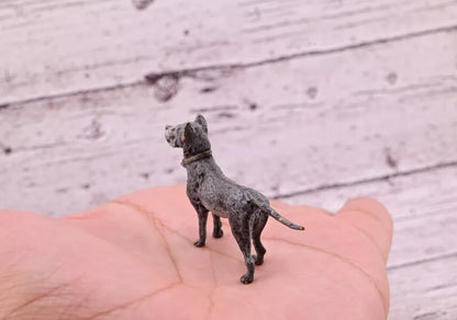 Early Antique 1900s Austrian Vienna Cold Painted Bronze Figure of Great Dane Dog6
