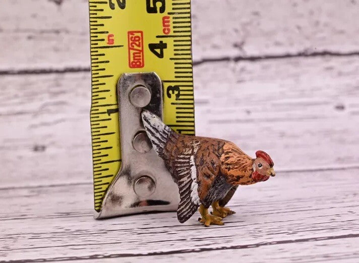 Unusual Antique Austrian Vienna Cold Painted Bronze Figure of Miniature Hen6