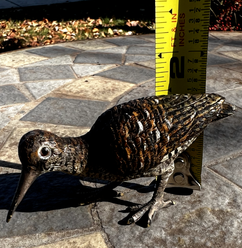 Antique Austrian Vienna Cold Painted Bronze Figure of Eurasian Woodcock9