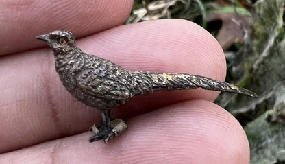 Miniature Antique Austrian Vienna Cold Painted Bronze Figure of Pheasant3