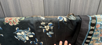 Early Antique Qing Dynasty Chinese Silk Embroidery Robe Butterflies & Flowers8