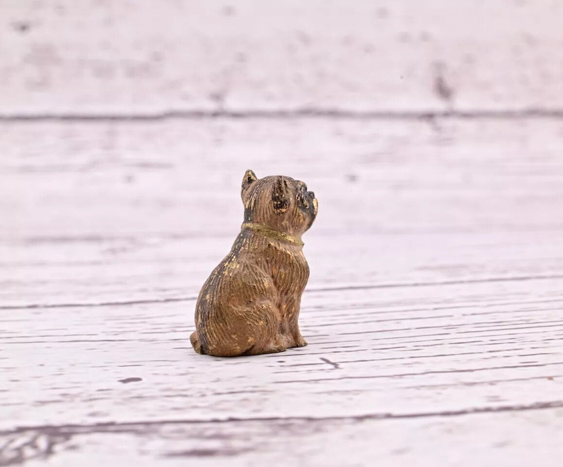 Super Tiny Antique Austrian Vienna Cold Painted Bronze Figure of Detailed Pug9