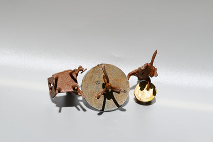 Vintage Austrian Vienna Cold Painted Bronze Figure of Pug Dogs Having Lunch5