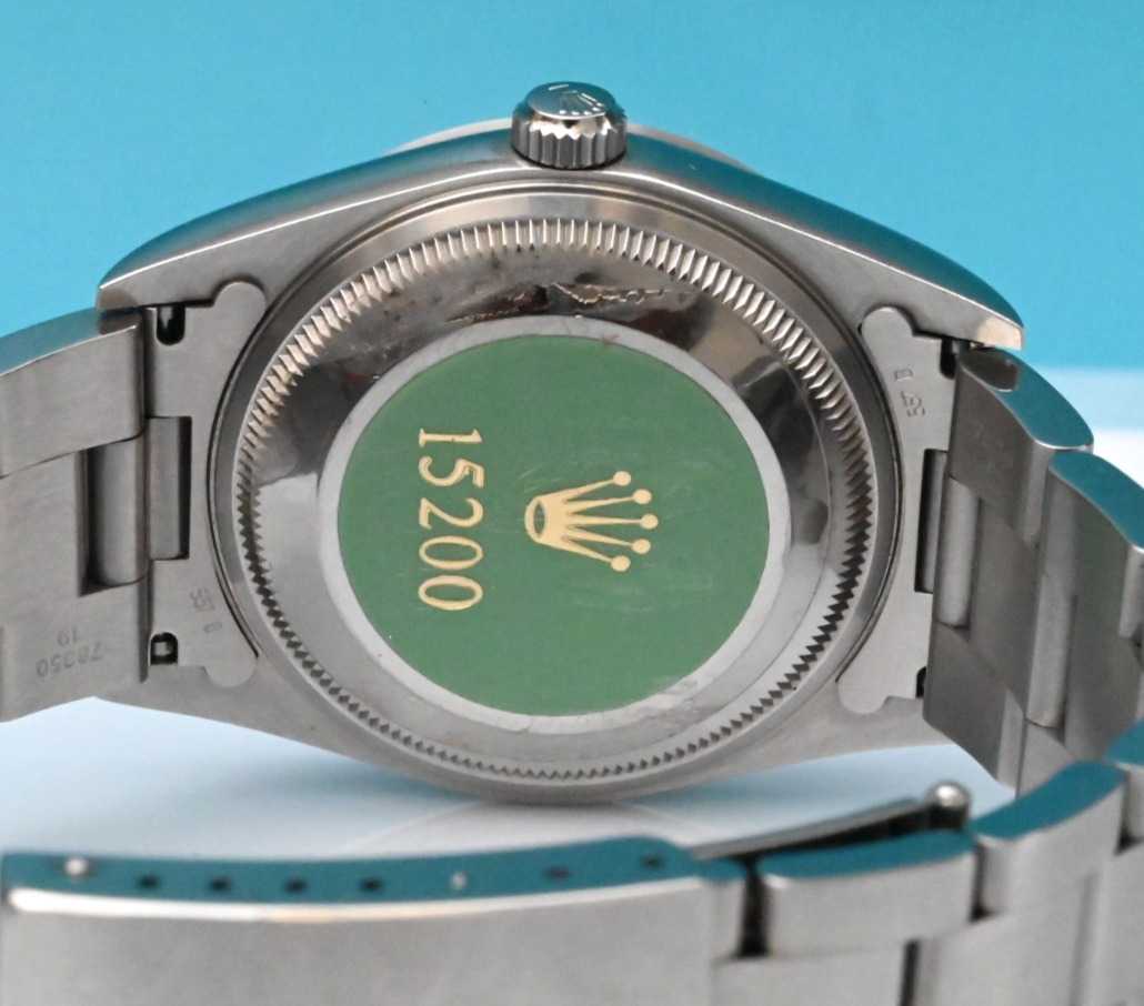 34mm Mid-1990s Rolex Oyster Perpetual Date Silver Dial Stainless Steel 152006