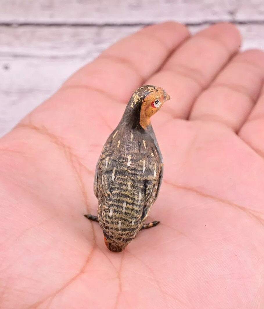 Rare Antique Austrian Vienna Cold Painted Bronze Figure of Partridge Game Bird11