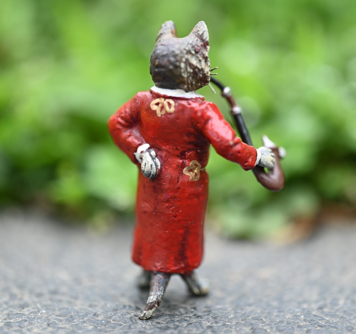 Fritz Bermann Austrian Vienna Cold Painted Bronze of Gentleman Cat Smoking4