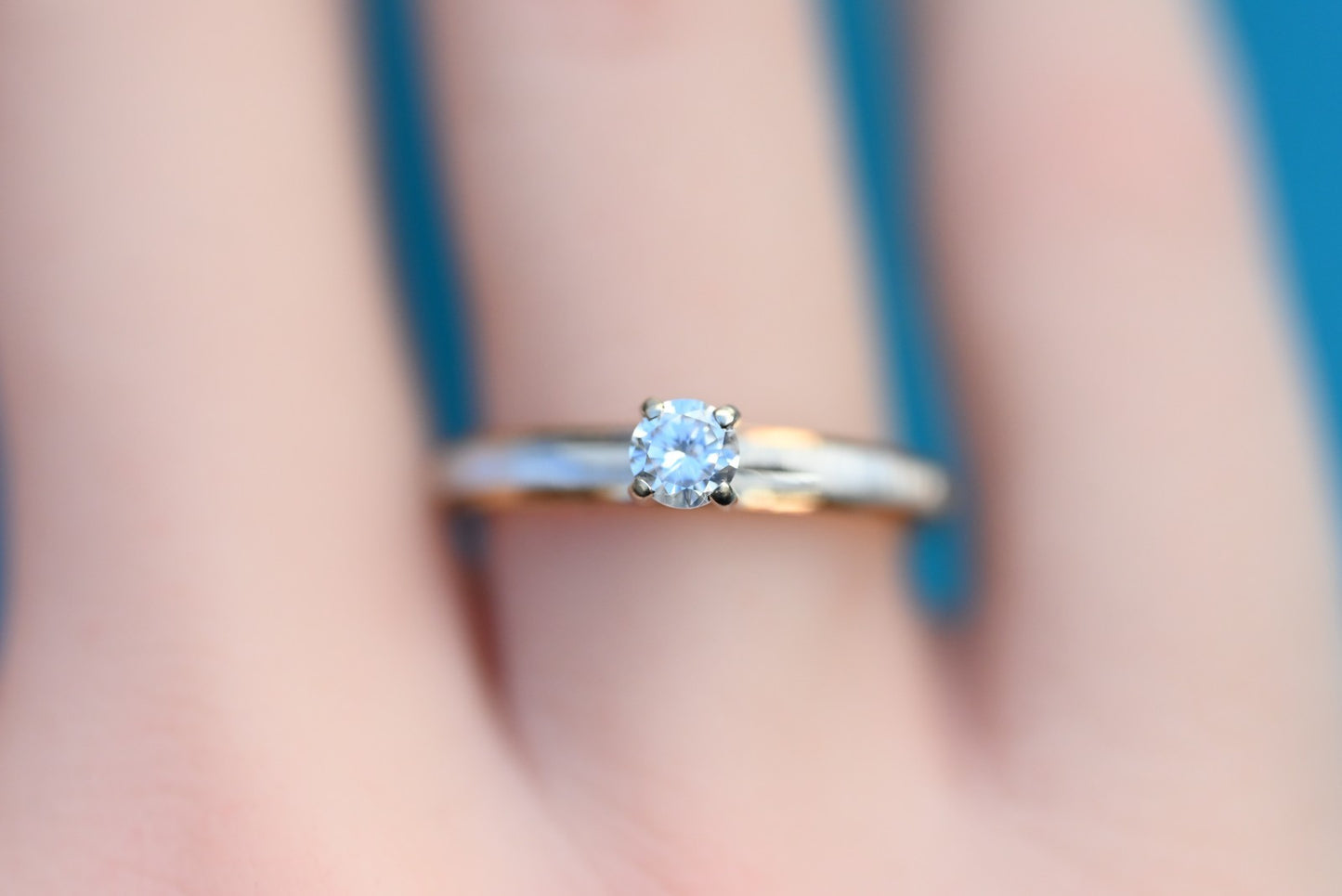 Gorgeous Vintage 14k Yellow Gold Ring W/ .25 Ct Diamond Solitaire5