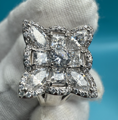 Lovely Vintage Ritani Silver Ring CZ Square Sterling3