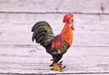 Colorful Antique Austrian Vienna Cold Painted Bronze Figure of Miniature Rooster2
