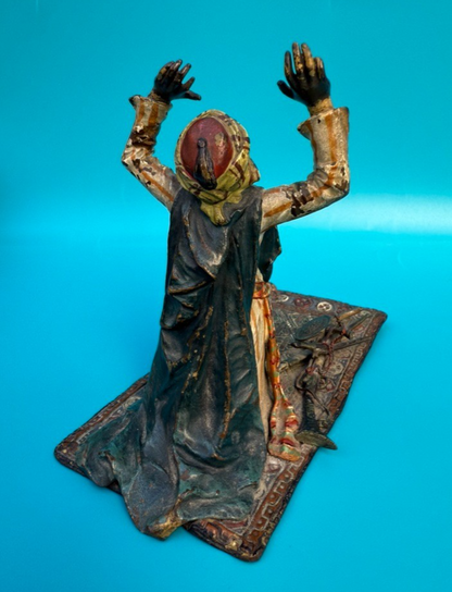 Antique Franz Bergmann Austrian Vienna Cold Painted Bronze Figure of Arab Man4