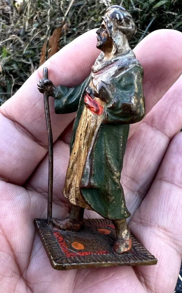 Antique Austrian Vienna Cold Painted Bronze Figure of Bedouin Arab Man3