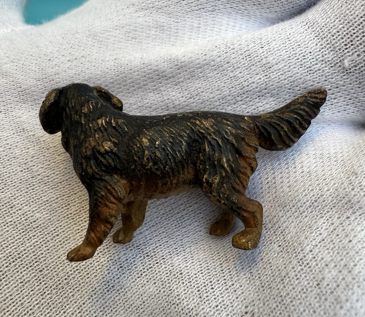 Cute Small Austrian Vienna Cold Painted Bronze Figure of Labrador Dog5