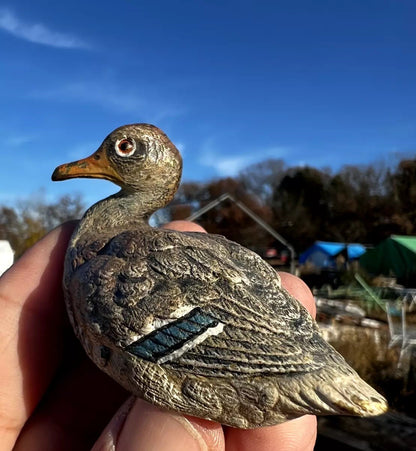 Antique Austrian Vienna Cold Painted Bronze Figure of Sitting Mallard Duck6