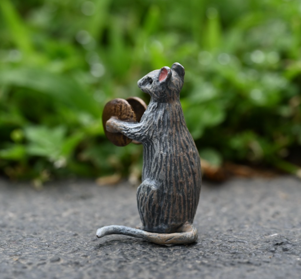Fritz Bermann Austrian Vienna Cold Painted Bronze Mouse / Rat Playing the Cymbal3