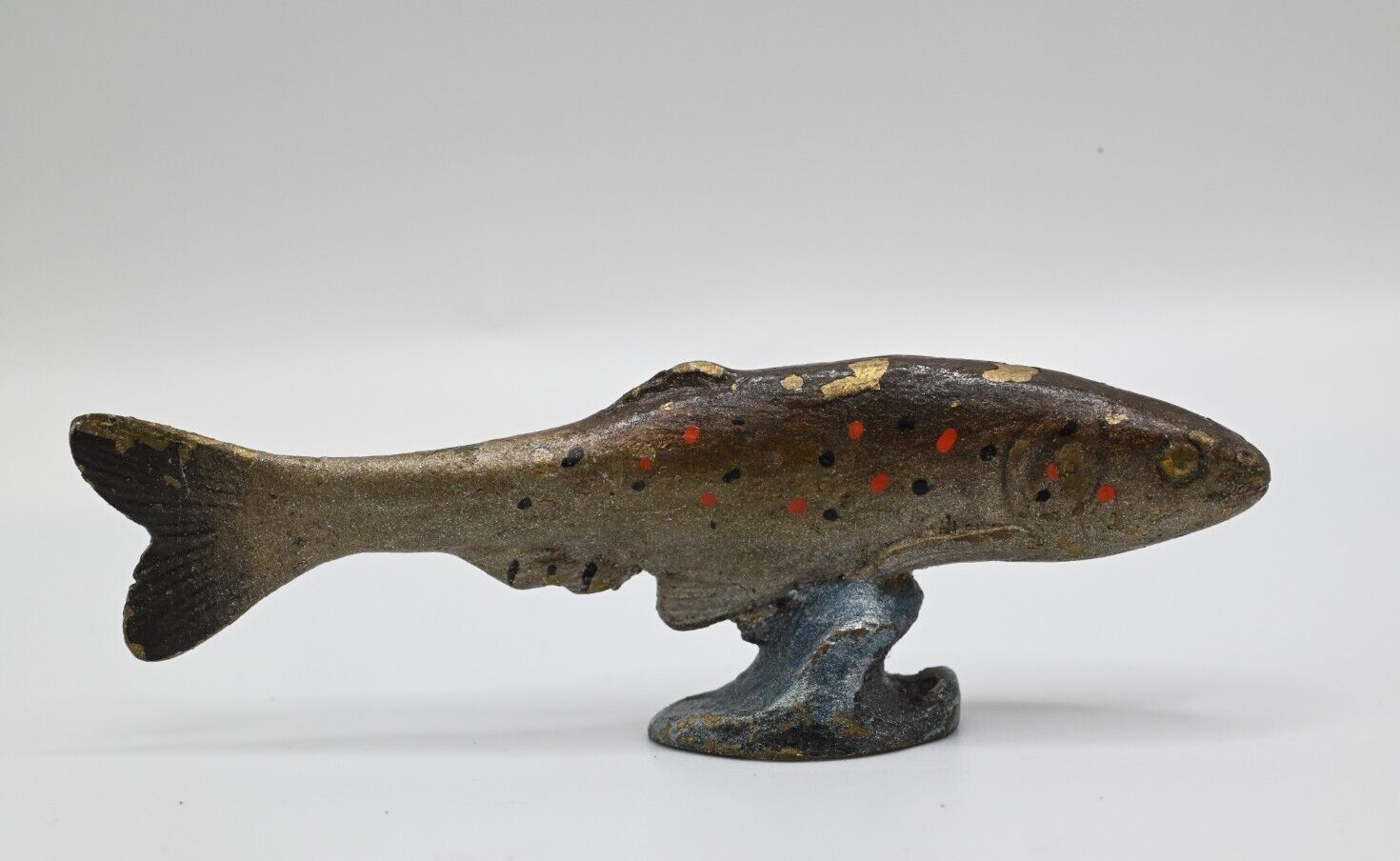 Rare Antique Austrian Vienna Cold Painted Bronze Figure of Fish0