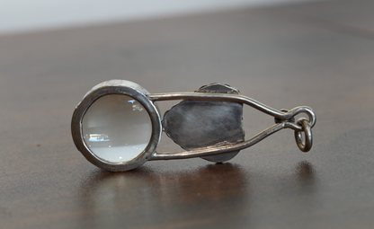 Sterling Silver Southwest Jewelers Loupe W/ Turquoise Heart Cabochon Gem4
