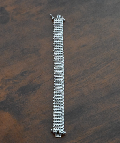 Unique Vintage Sterling Silver Bracelet with 2 CTTW Natural Diamonds1