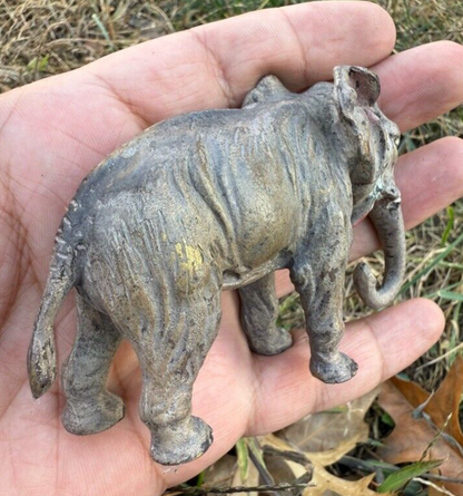 Highly Detailed Antique Austrian Vienna Cold Painted Bronze Figure of Elephant10