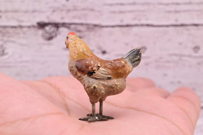 Attractive Antique Austrian Vienna Cold Painted Bronze Figure of Brown Hen1