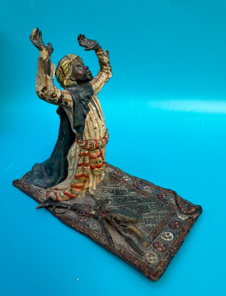 Antique Franz Bergmann Austrian Vienna Cold Painted Bronze Figure of Arab Man6