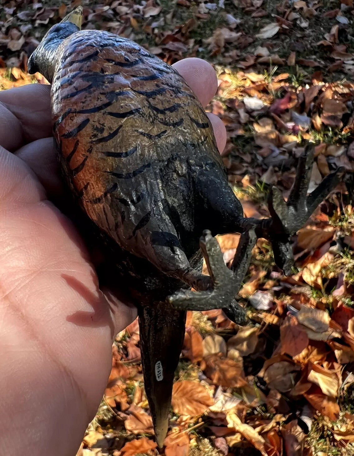 Gorgeous Large Antique Austrian Vienna Cold Painted Bronze Figure of Pheasant7