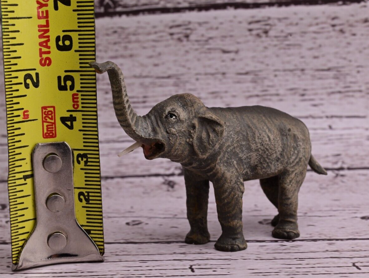 Detailed Old Antique Austrian Vienna Cold Painted Bronze Figure of Elephant9