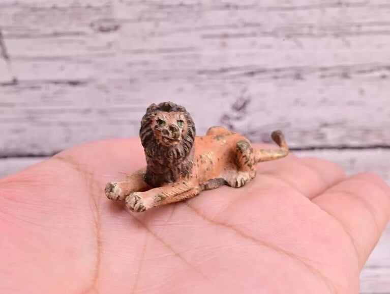 Early Antique Austrian Vienna Bronze Figure of Sitting Lion6