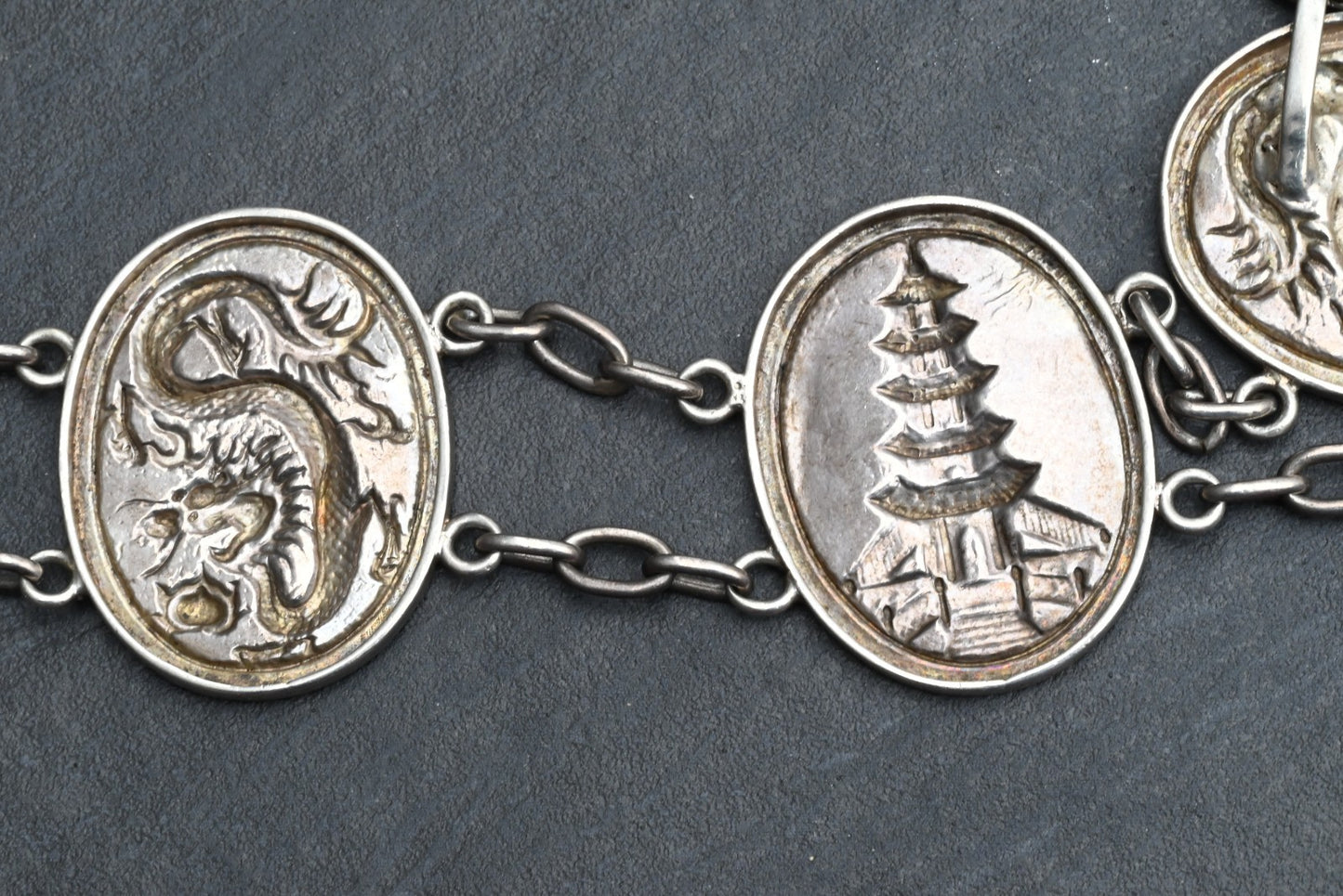High Quality Antique 1900s Japanese Sterling Silver Grade Storyteller Belt14