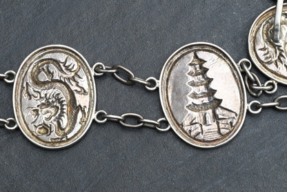 High Quality Antique 1900s Japanese Sterling Silver Grade Storyteller Belt14