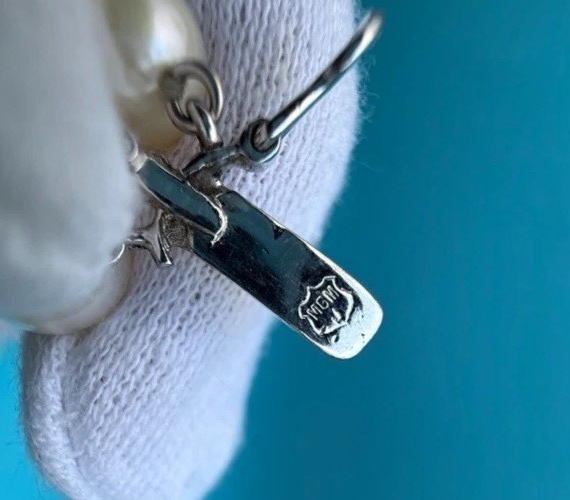 Genuine Early Vintage String of Cultured Pearls 14K White Gold Clasp MGM J10