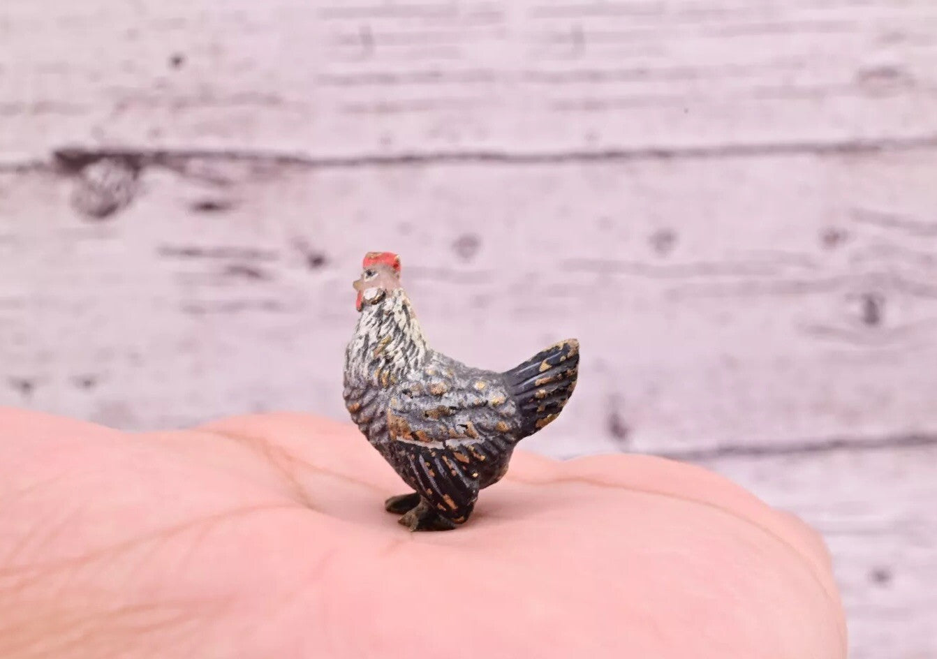 Awesome Antique Austrian Vienna Cold Painted Bronze Figure of Cute Small Chicken5