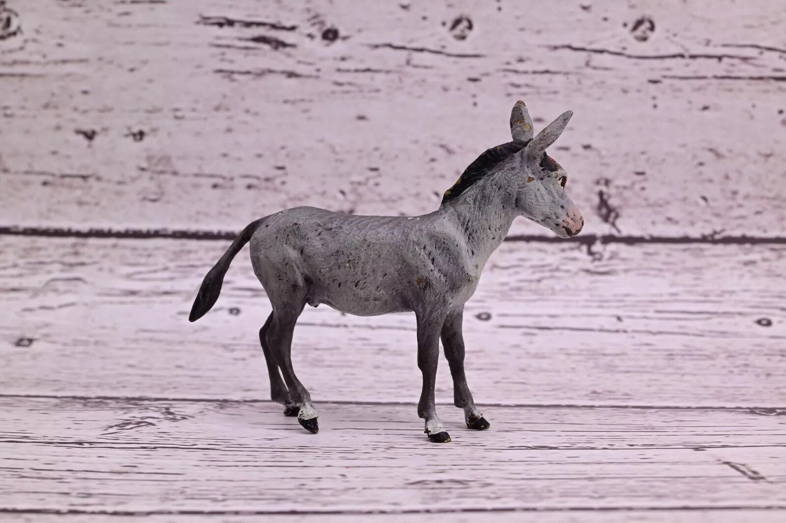 Antique Austrian Vienna Cold Painted Bronze Figure of Donkey with Red Eyepatch4